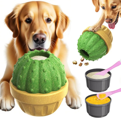 Frozen Treat Dog Enrichment Ball Puzzle Feeder for Aggressive Chewers Green