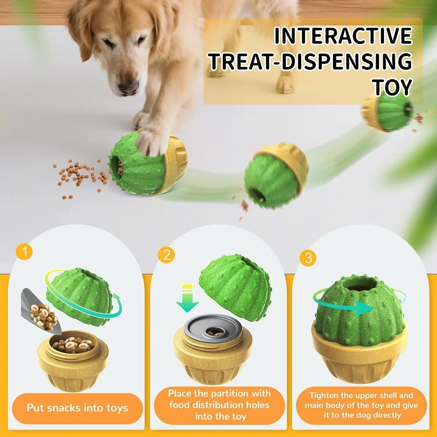 Frozen Treat Dog Enrichment Ball Puzzle Feeder for Aggressive Chewers