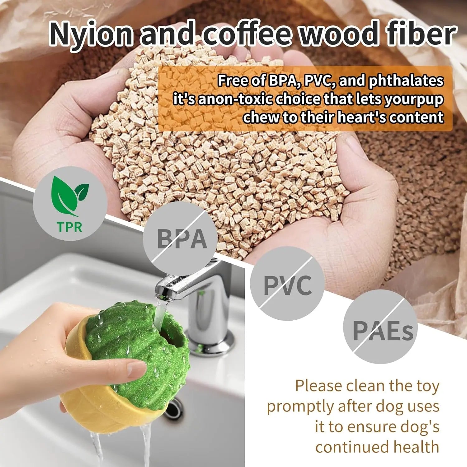 Frozen Treat Dog Enrichment Ball Puzzle Feeder for Aggressive Chewers