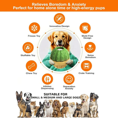 Frozen Treat Dog Enrichment Ball Puzzle Feeder for Aggressive Chewers