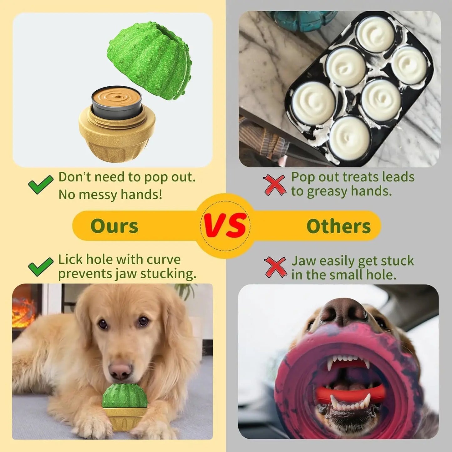 Frozen Treat Dog Enrichment Ball Puzzle Feeder for Aggressive Chewers