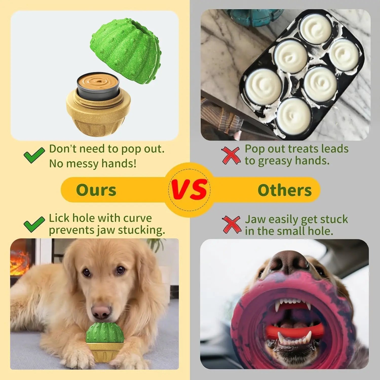 Frozen Treat Dog Enrichment Ball Puzzle Feeder for Aggressive Chewers