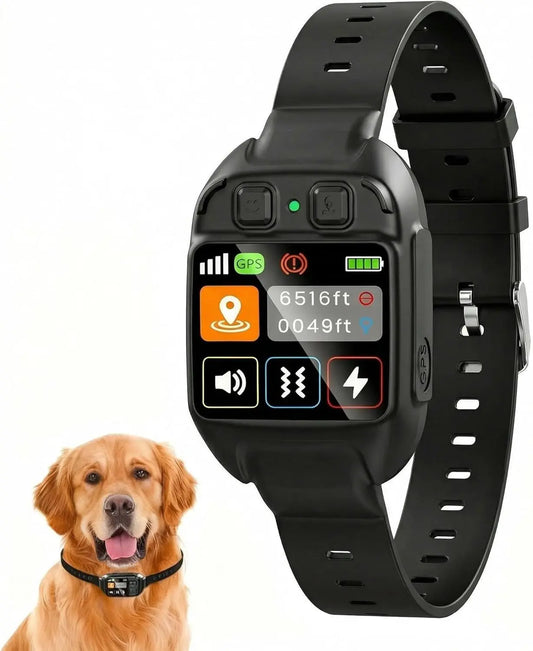 GPS Wireless Dog Fence Smart Adjustable Boundary Waterproof Collar Outdoor Black