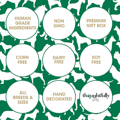 Gourmet Holiday Dog Cookies Gift Set | 8 Hand-Decorated Human-Grade Biscuits