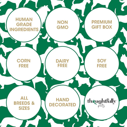 Gourmet Holiday Dog Cookies Gift Set | 8 Hand-Decorated Human-Grade Biscuits