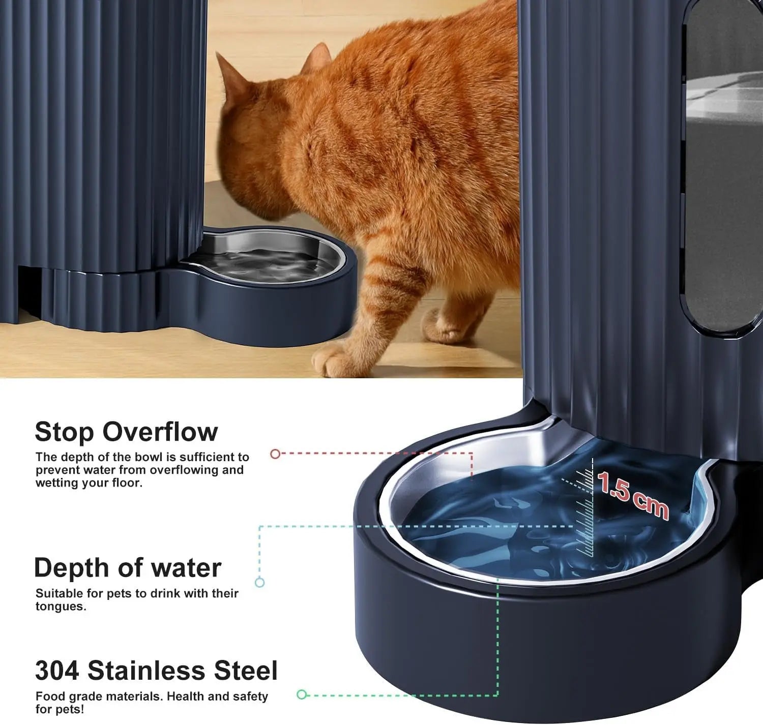 Gravity Pet Feeder & Water Dispenser Set with Stainless Steel Bowls