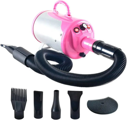 Groomer Partner 2400W Pet Hair Dryer with Heater – Dog Grooming Blower Pink
