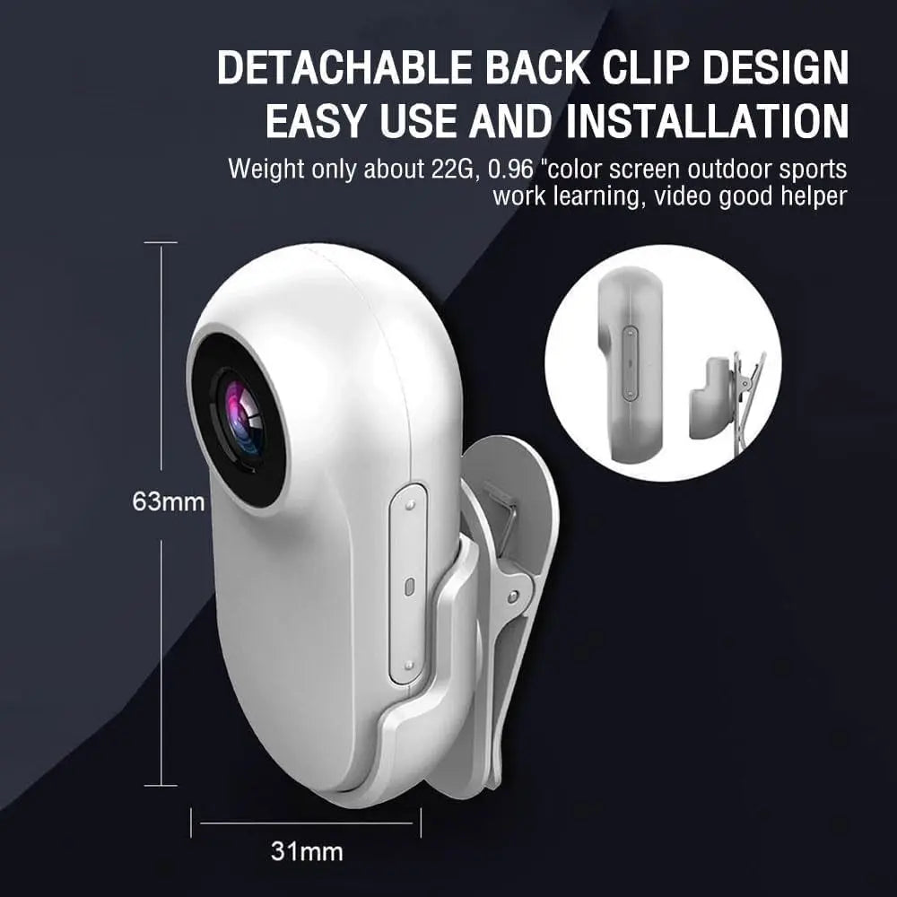 HD 1080P Pet Collar Camera, Mini Action Cam for Cats & Dogs, No WiFi