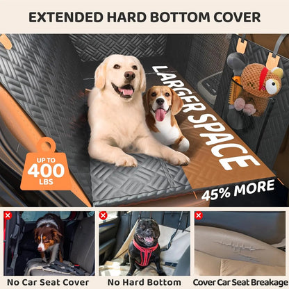 Hard Bottom Dog Car Seat Cover Hammock for Back Seat SUV Truck