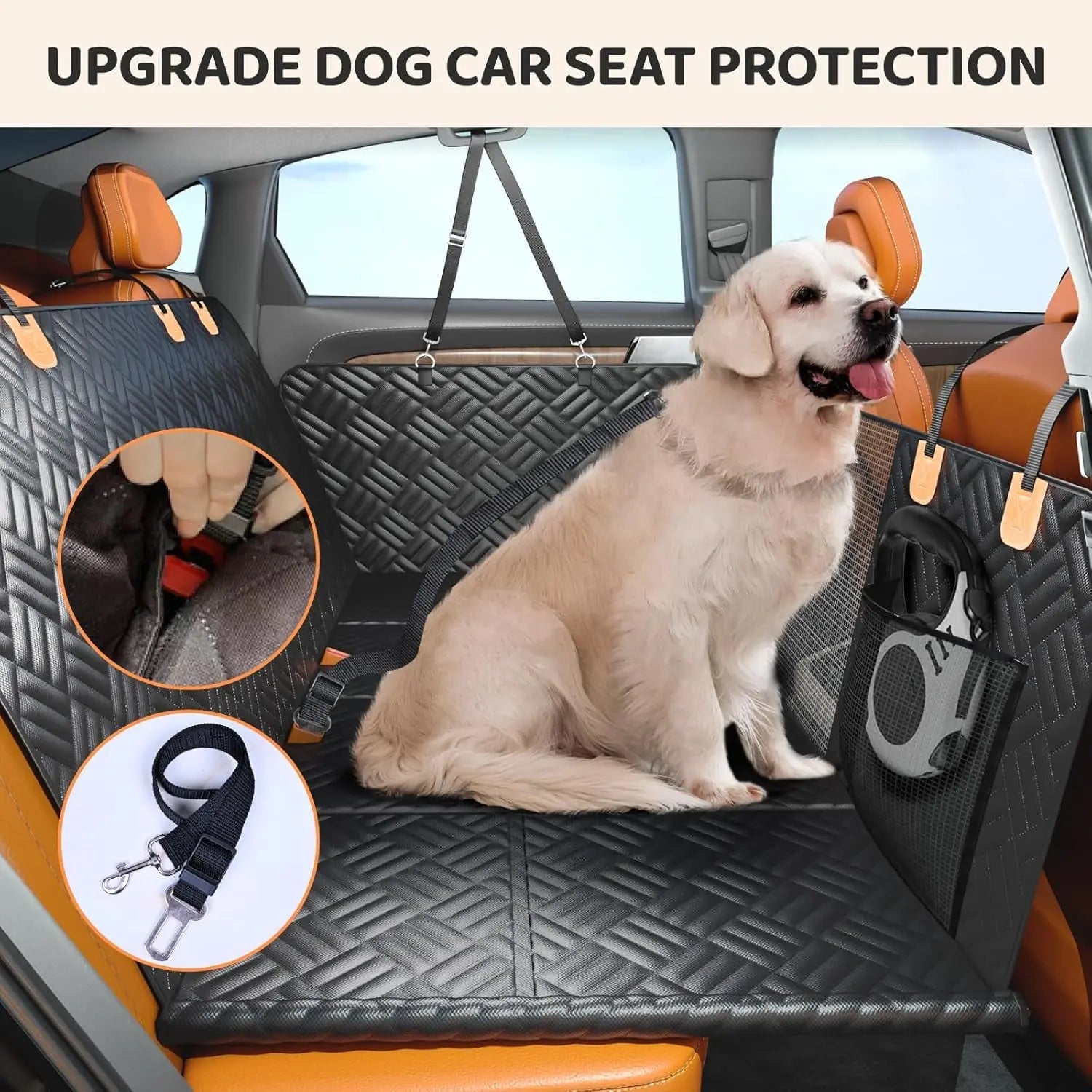 Hard Bottom Dog Car Seat Cover Hammock for Back Seat SUV Truck