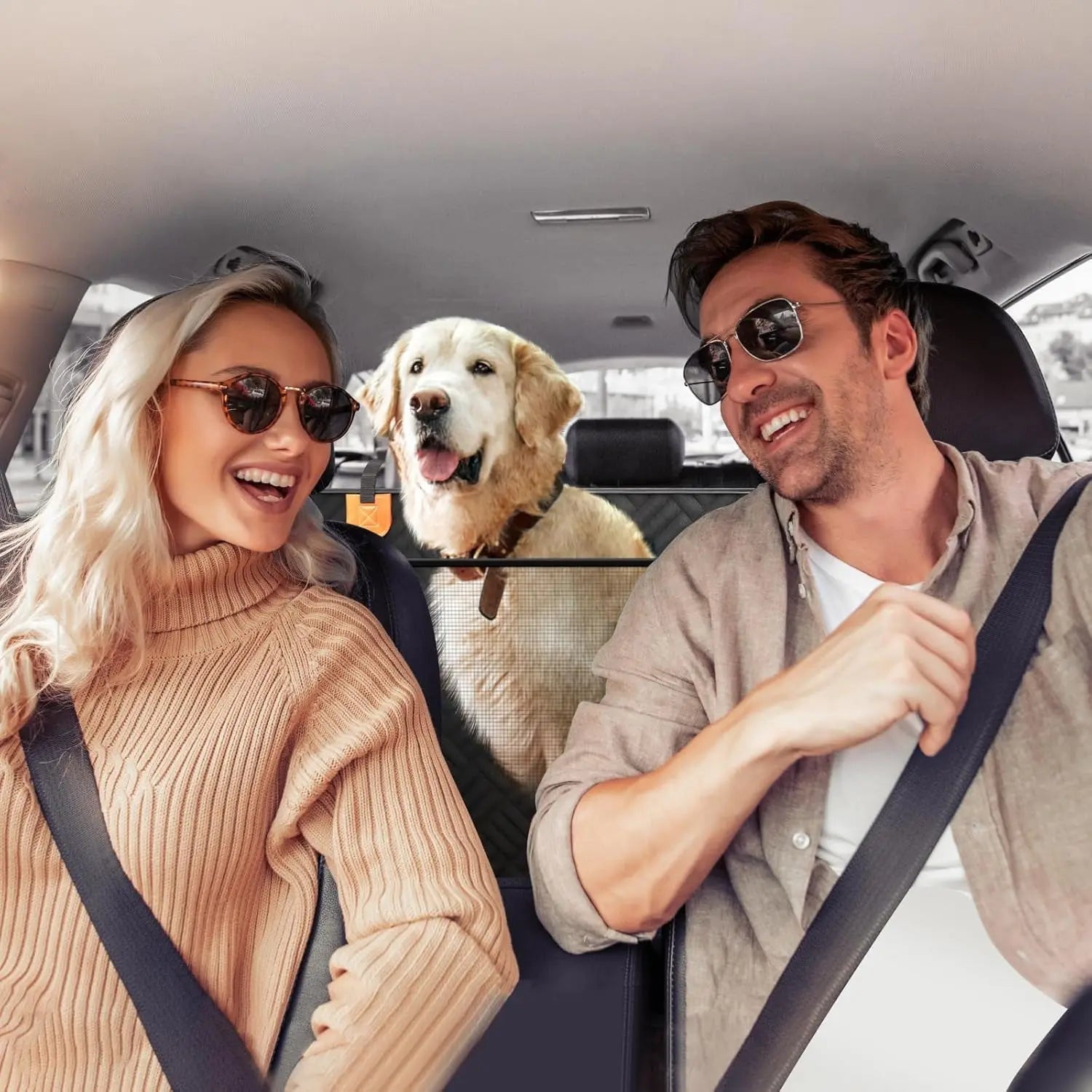 Hard Bottom Dog Car Seat Cover Hammock for Back Seat SUV Truck