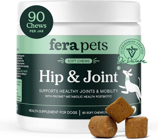 Hip & Joint Supplement for Dogs – 90 Soft Chews, Glucosamine & MSM 90 Chews