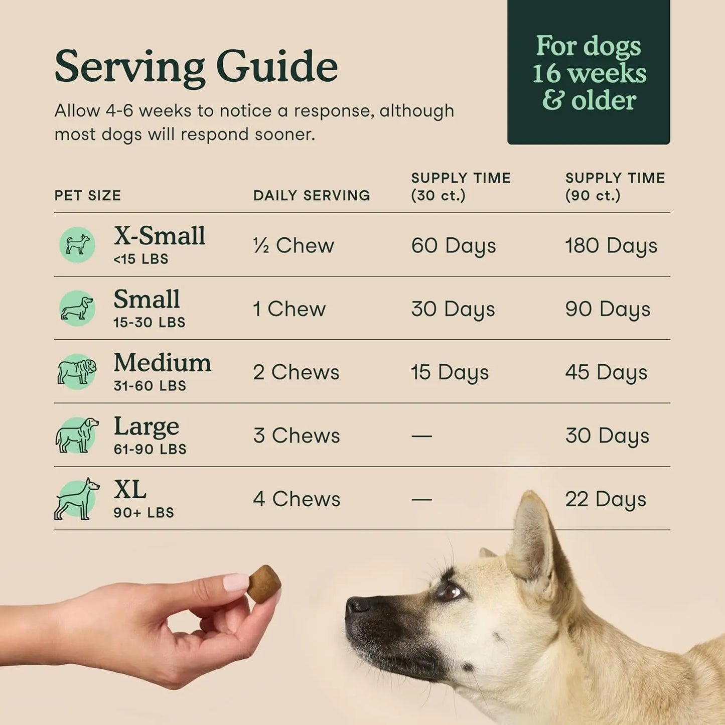 Hip & Joint Supplement for Dogs – 90 Soft Chews, Glucosamine & MSM