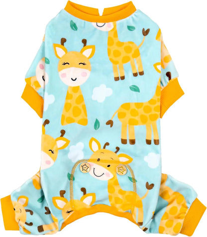 Holiday Dog Pajamas – Soft Stretchy 4-Leg Pet PJs for Dogs 05Giraffe