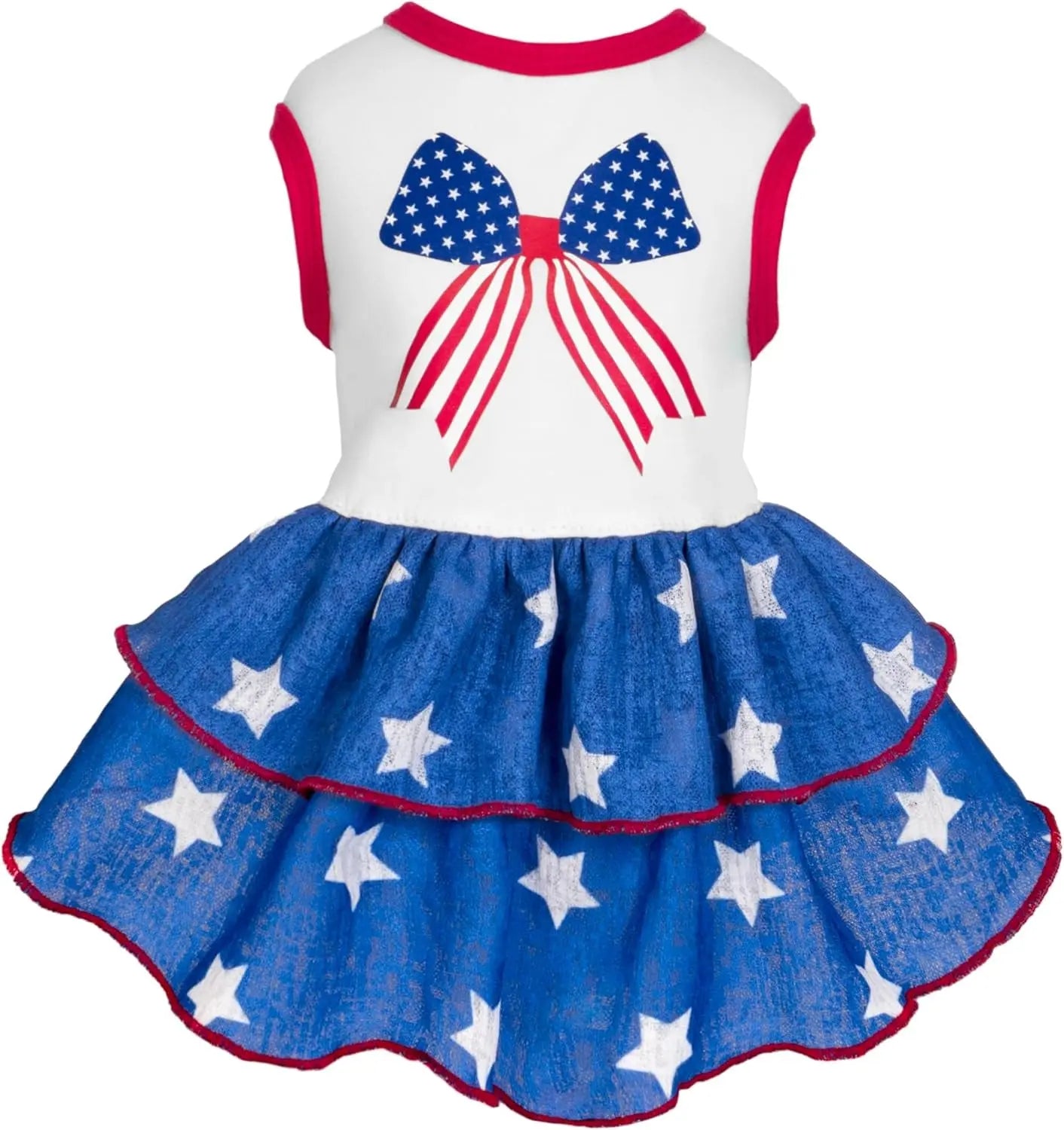 Holiday & Birthday Cotton Dog Dress, Outfit with Bow, Cat & Small Dog Apparel Bowknot X-Small