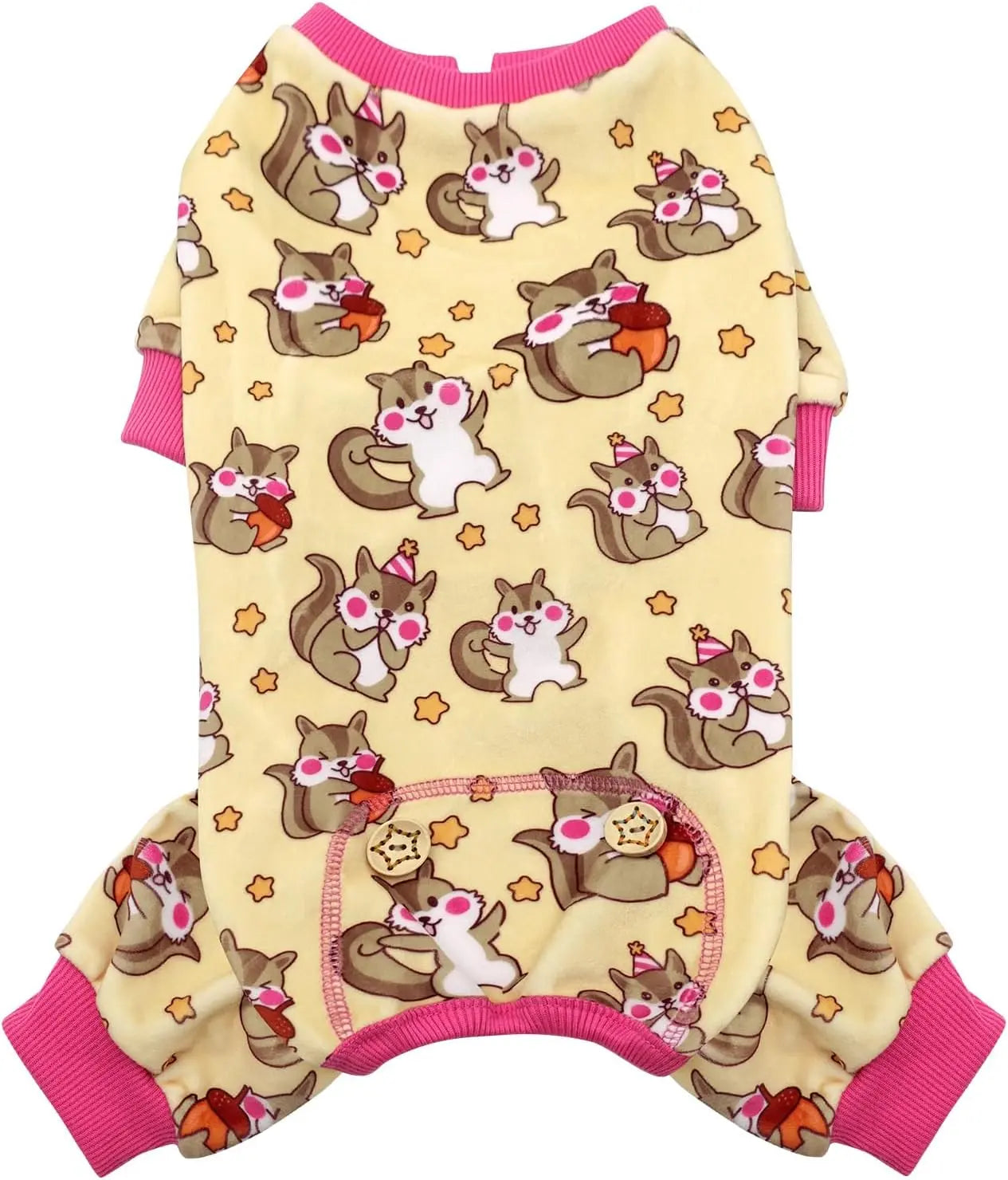 Holiday Dog Pajamas – Soft Stretchy 4-Leg Pet PJs for Dogs 05 Chipmunk