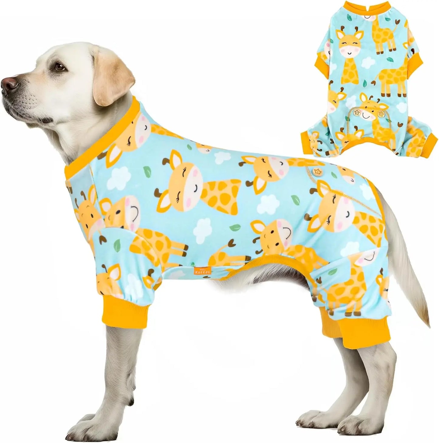 Holiday Dog Pajamas – Soft Stretchy 4-Leg Pet PJs for Dogs 05Giraffe Xx-Large (40-60Lbs)