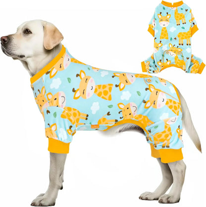 Holiday Dog Pajamas – Soft Stretchy 4-Leg Pet PJs for Dogs 05Giraffe Xx-Large (40-60Lbs)