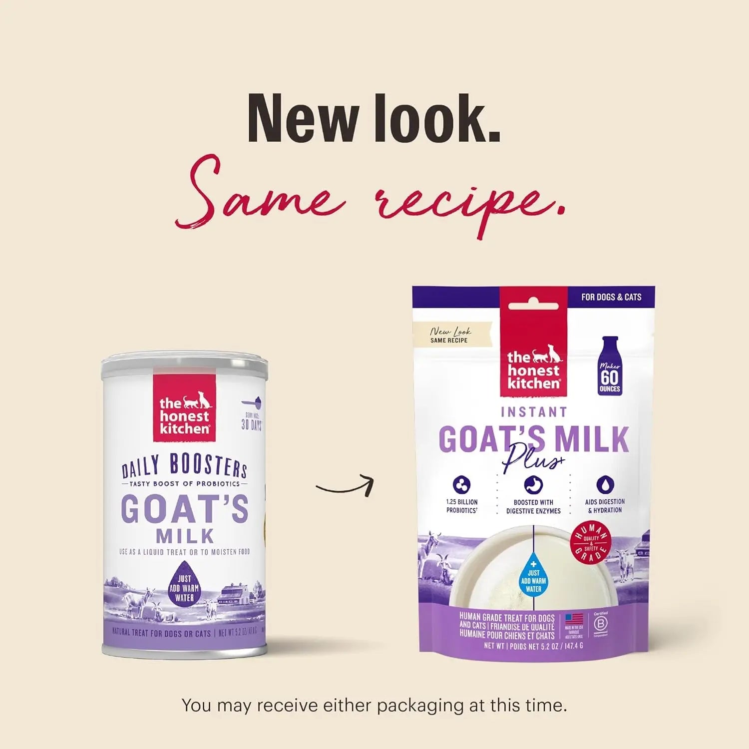 Honest Kitchen Goat Milk Powder Probiotics for Dogs & Cats 5.2oz