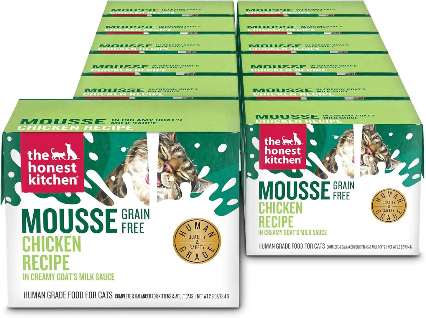 Honest Kitchen Grain-Free Cat Mousse Goat Milk Variety Pack 2.8oz (12 Pack) Chicken 2.8 Ounce (Pack Of 12)