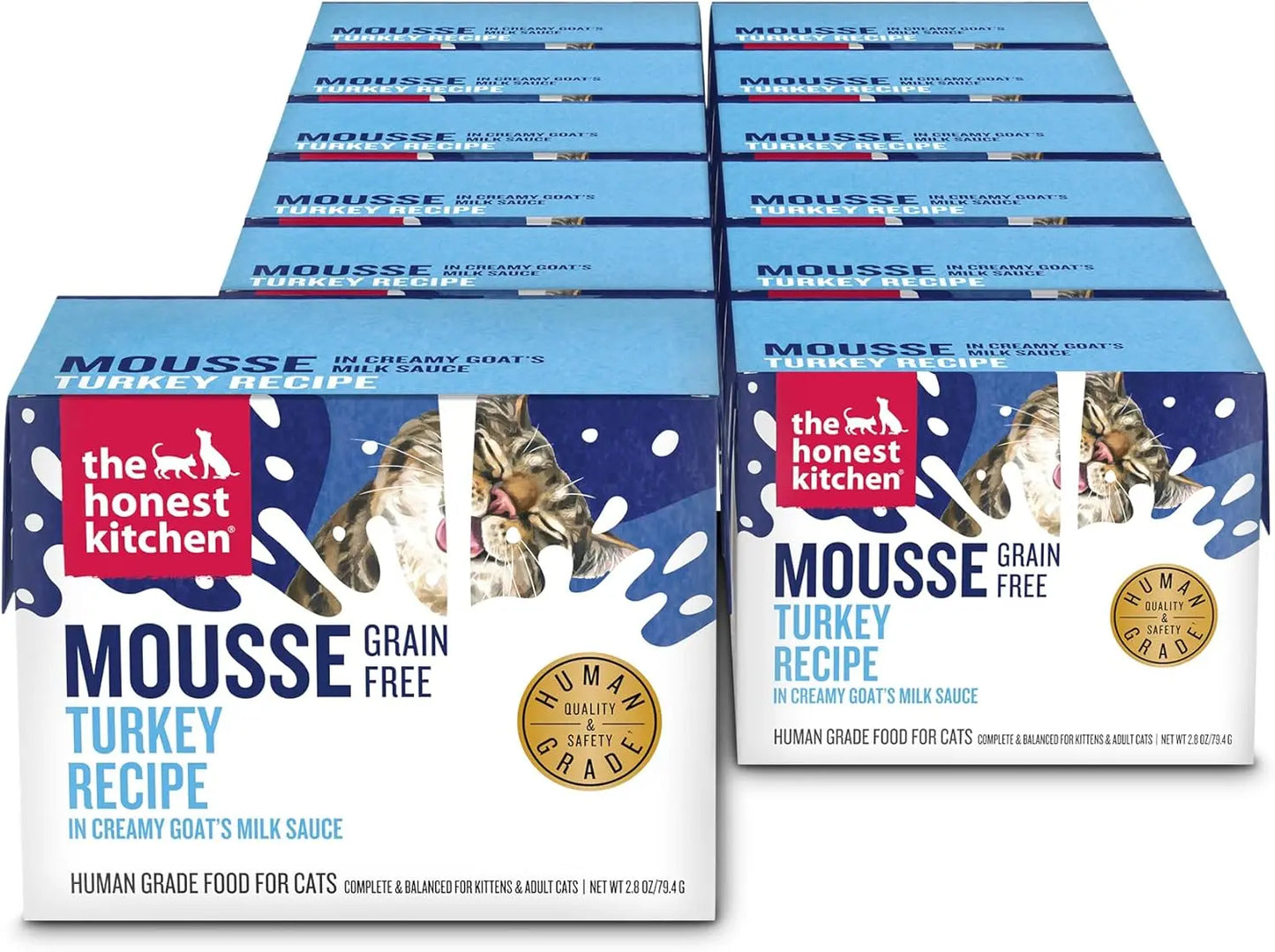 Honest Kitchen Grain-Free Cat Mousse Goat Milk Variety Pack 2.8oz (12 Pack) Turkey 2.8 Ounce (Pack Of 12)