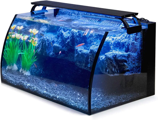 Horizon 8 Gallon LED Aquarium Kit – Curved Glass Fish Tank with Filter & 3D Decor Default Title