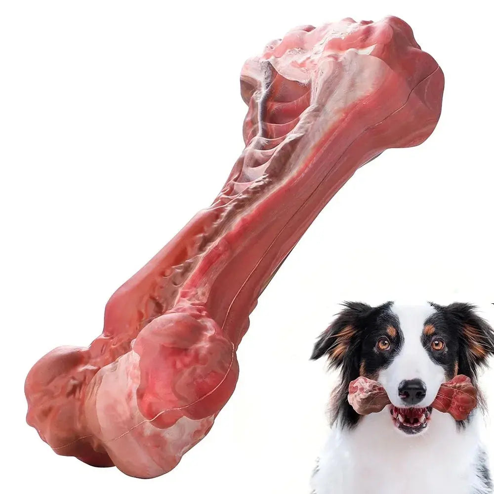 Indestructible Dog Chew Toy – For Aggressive Chewers, Beef Flavor & Teeth Cleaning Brown L: 20*8.5*4.9Cm