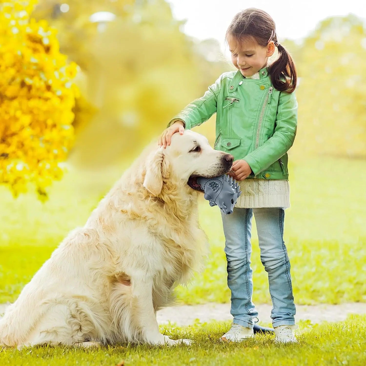 Indestructible Dog Chew Toy for Aggressive Chewers Squeaky 100% Natural Rubber