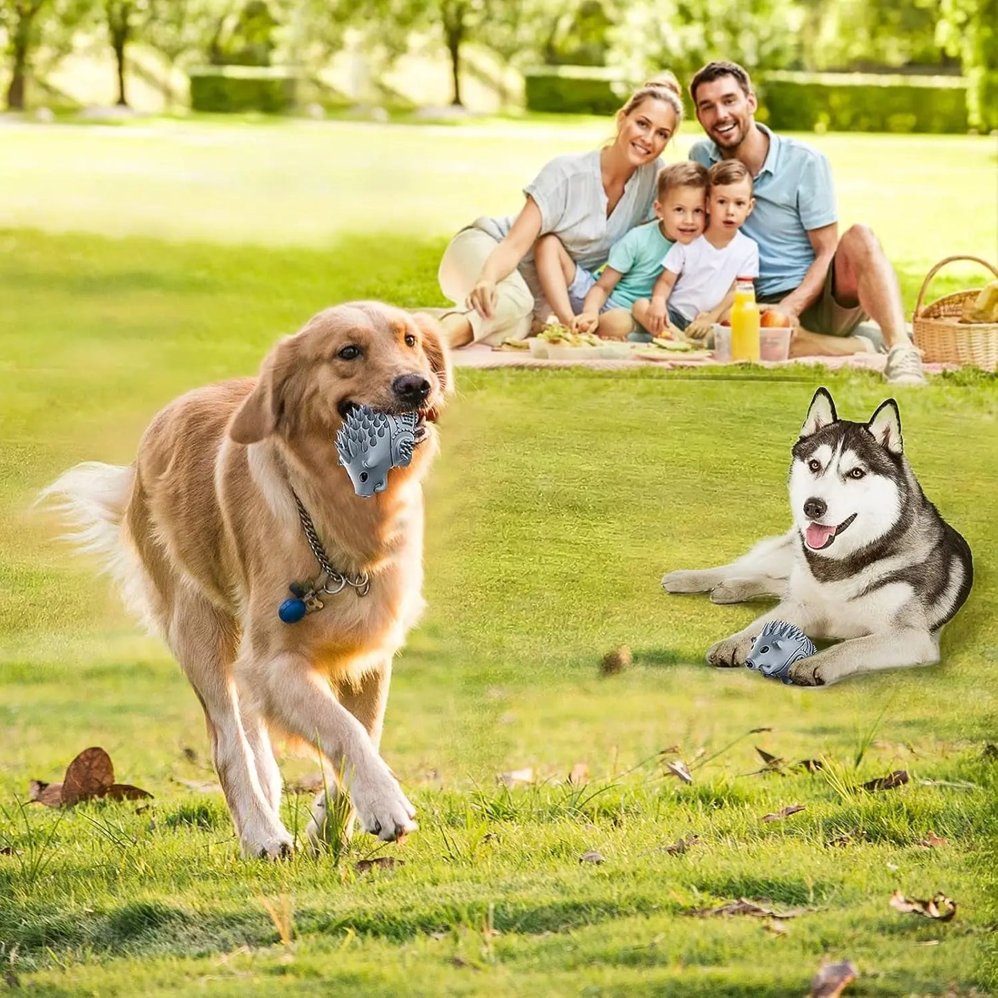 Indestructible Dog Chew Toy for Aggressive Chewers Squeaky 100% Natural Rubber