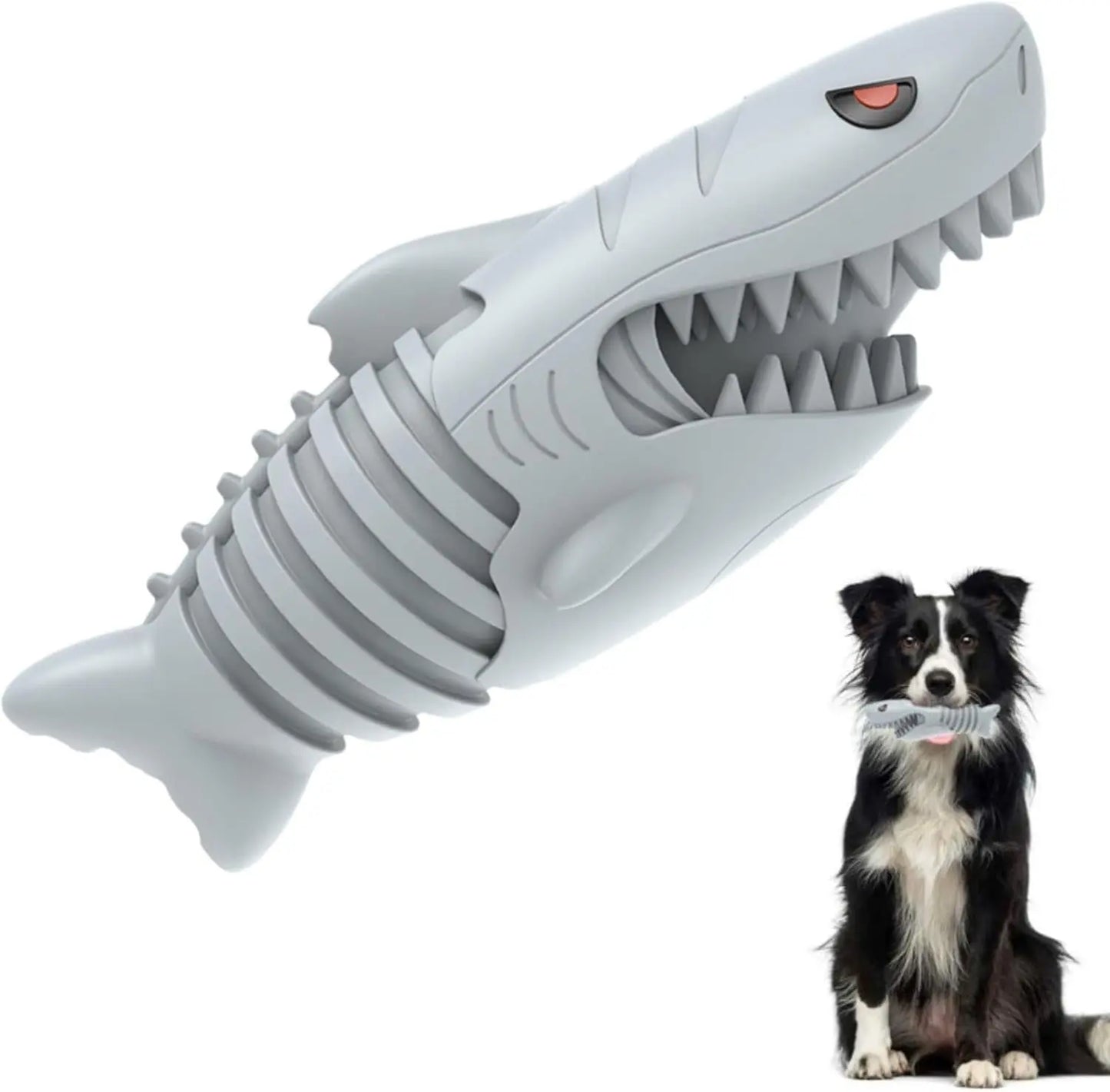 Indestructible Dog Chew Toy for Aggressive Chewers Squeaky 100% Natural Rubber Sy