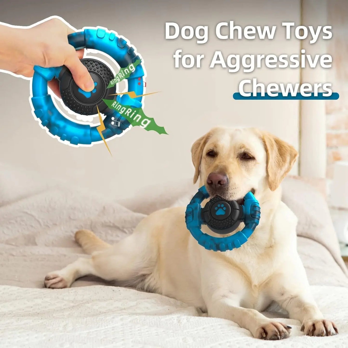 Indestructible Large Dog Toy for Aggressive Chewers Nylon Squeaky