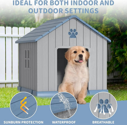 Indoor Outdoor Dog House for Small to Large Dogs – Weatherproof, Elevated Shelter