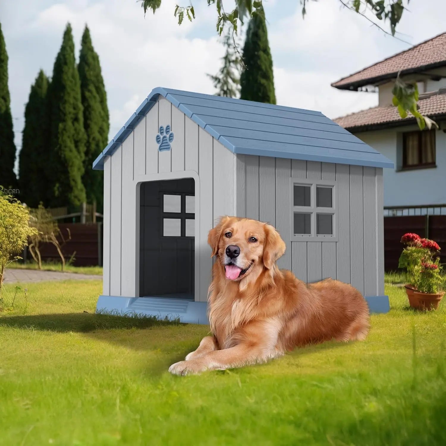 Indoor Outdoor Dog House for Small to Large Dogs – Weatherproof, Elevated Shelter