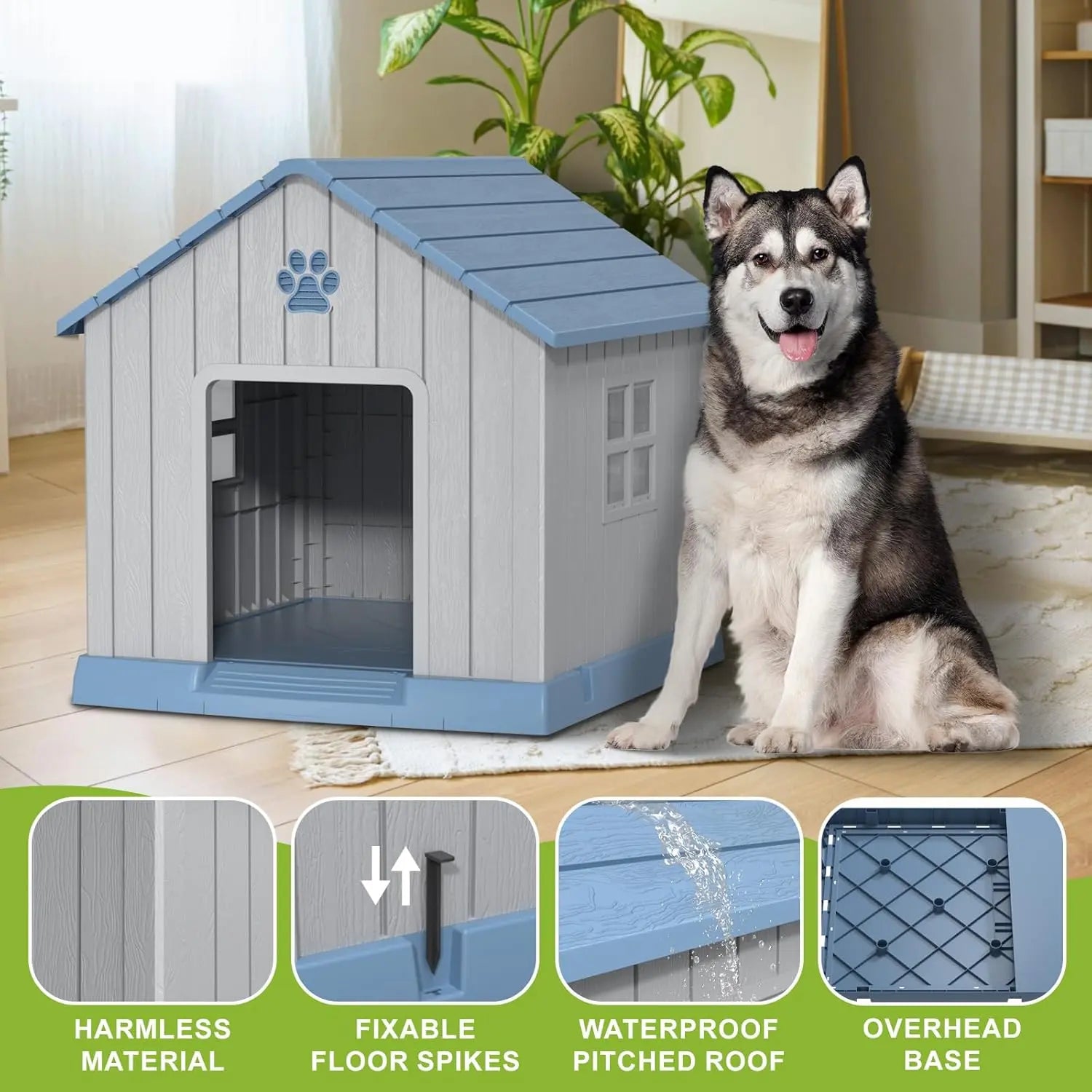 Indoor Outdoor Dog House for Small to Large Dogs – Weatherproof, Elevated Shelter