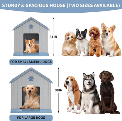 Indoor Outdoor Dog House for Small to Large Dogs – Weatherproof, Elevated Shelter