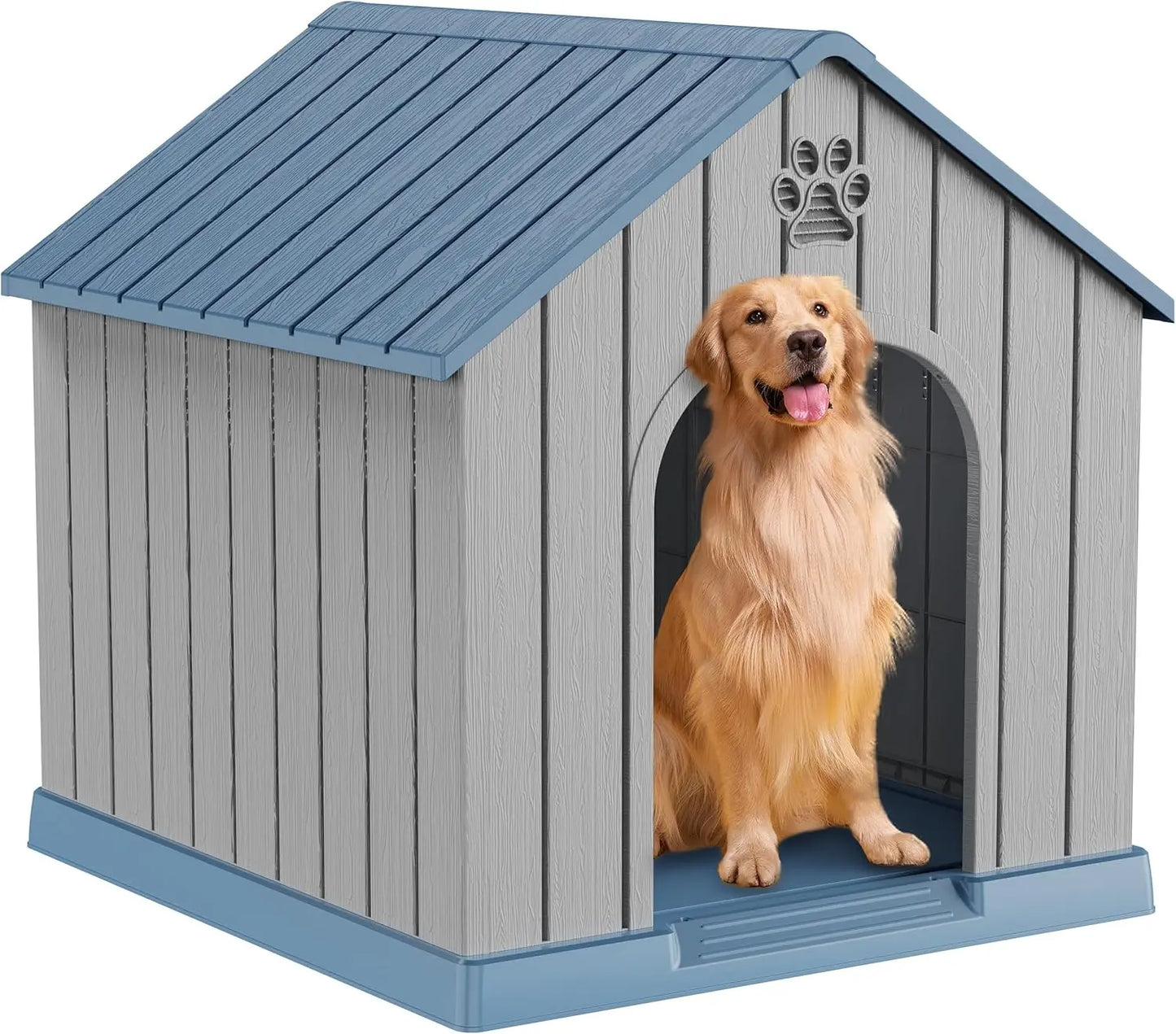 Indoor Outdoor Dog House for Small to Large Dogs – Weatherproof, Elevated Shelter Blue 38.62*36.26*38.07
