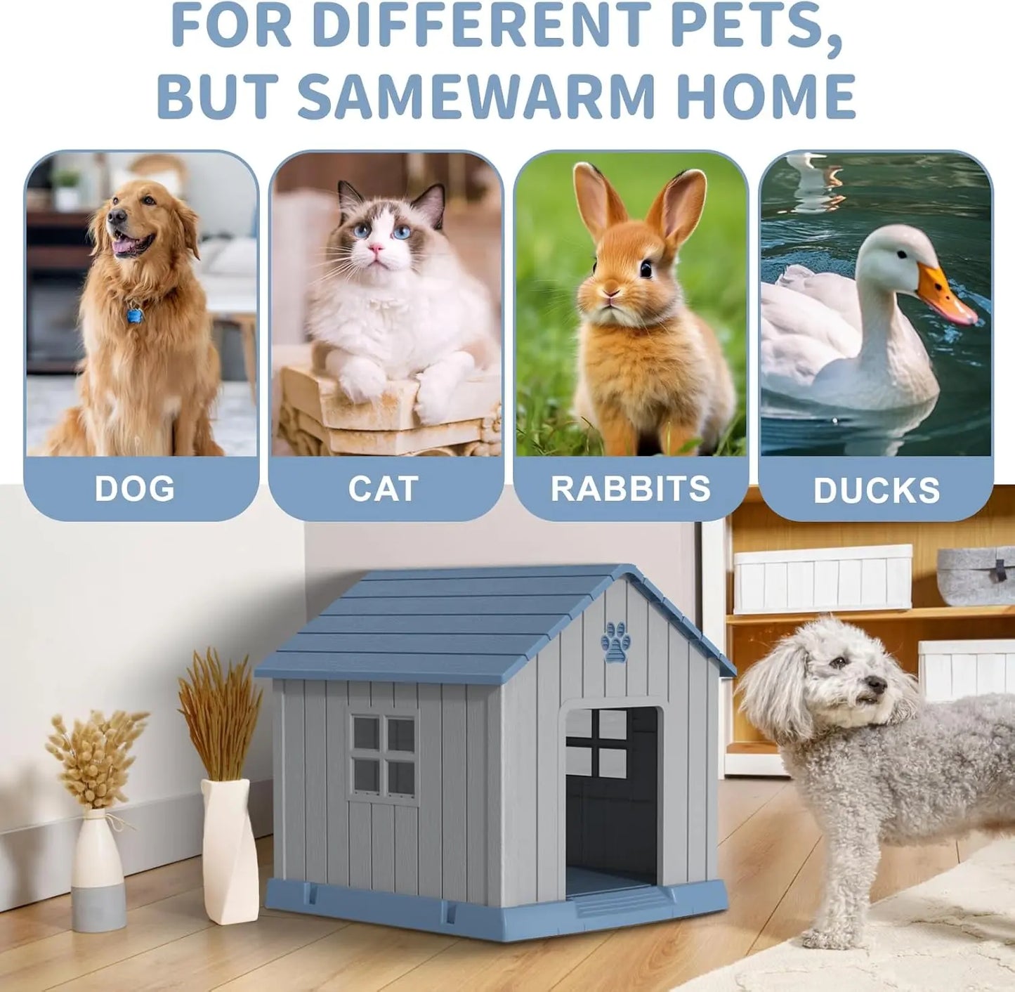 Indoor Outdoor Dog House for Small to Large Dogs – Weatherproof, Elevated Shelter