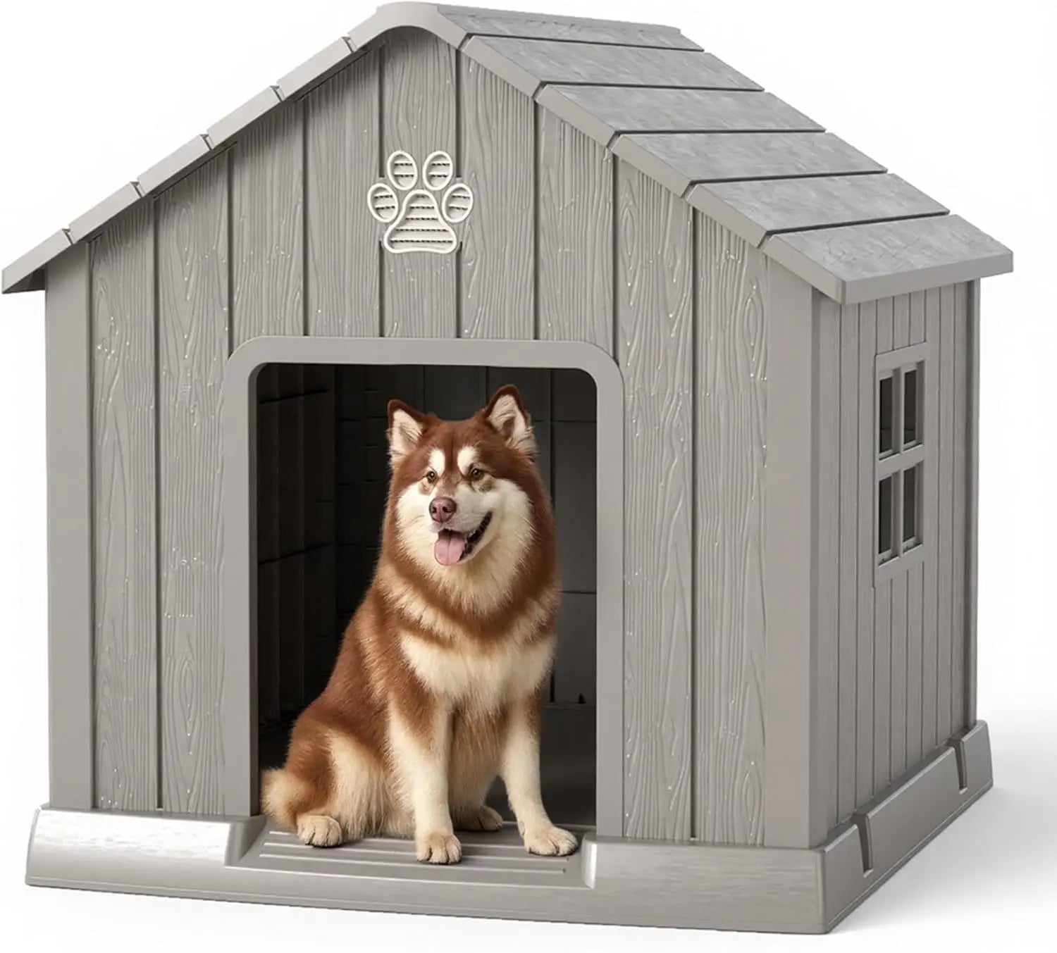 Indoor Outdoor Dog House for Small to Large Dogs – Weatherproof, Elevated Shelter Light Brown 37.8*40.87*38.82