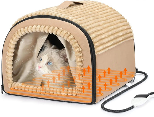 Indoor Heated Smart Cat Bed Cave with Auto Temperature Control, Washable Default Title