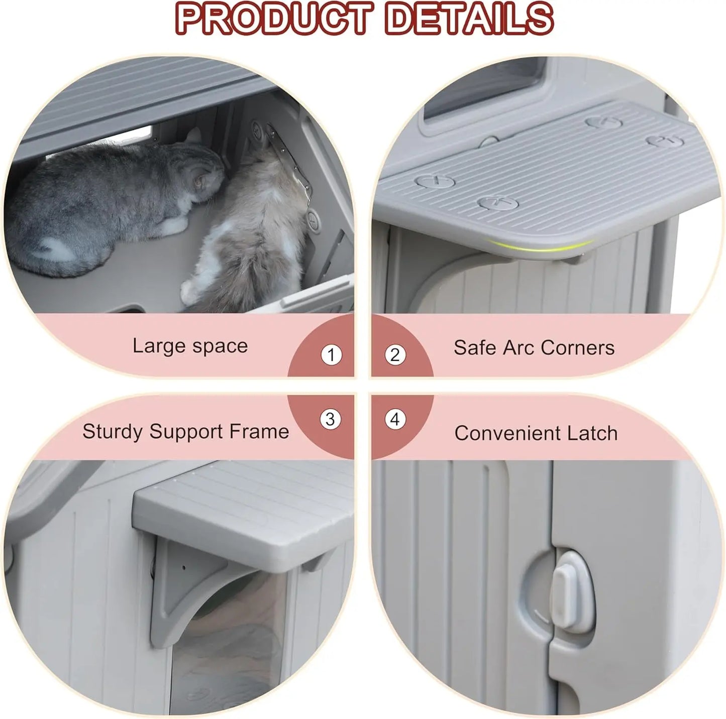 Insulated 2-Story Outdoor Cat House with Soft Mat – Waterproof, Easy Clean Shelter for Winter