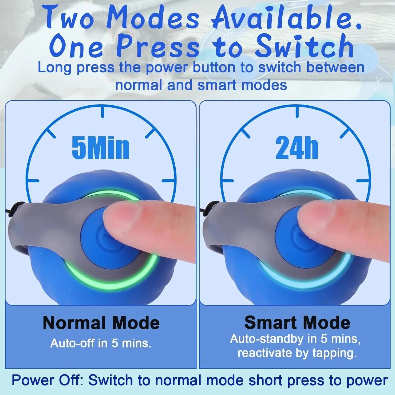 Interactive Cat Toy Ball Automatic Rechargeable 2-Speed Chasing Toy with Tails