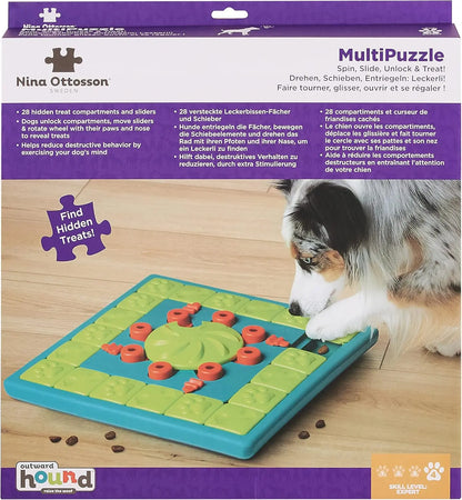 Interactive Dog Treat Toy Multi-Puzzle Level 4 Expert Enrichment