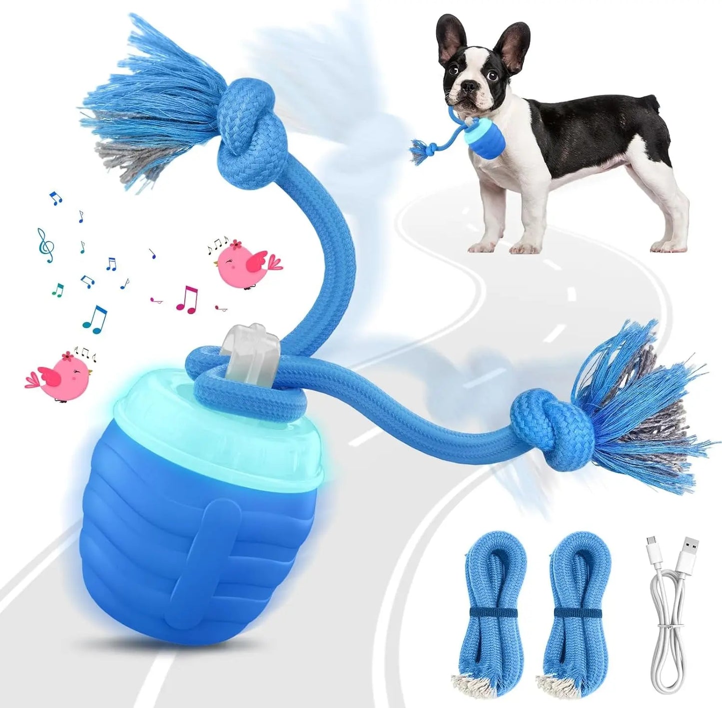 Interactive Motion Activated Dog Ball Rechargeable for Large Dogs Blue