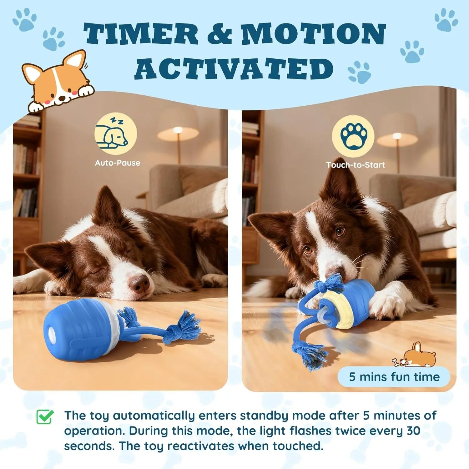 Interactive Motion Activated Dog Ball Rechargeable for Large Dogs