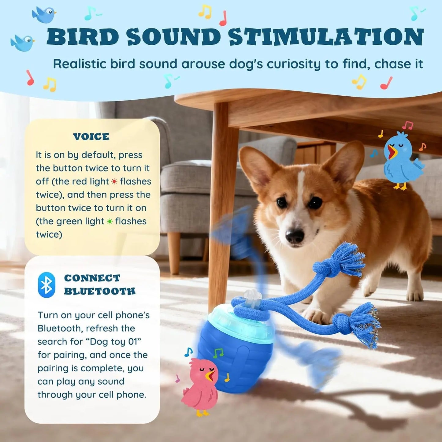 Interactive Motion Activated Dog Ball Rechargeable for Large Dogs