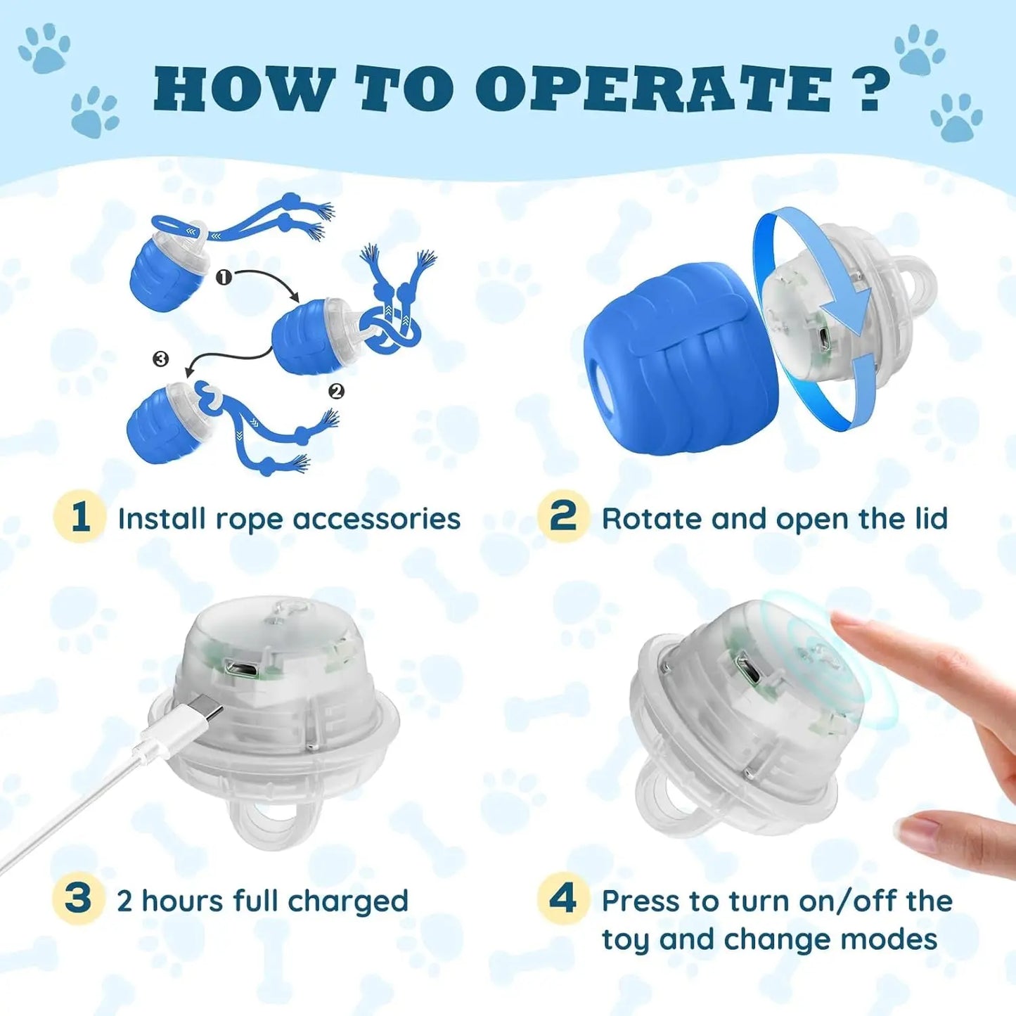 Interactive Motion Activated Dog Ball Rechargeable for Large Dogs
