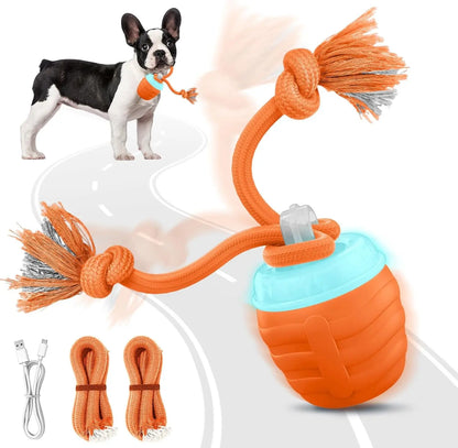 Interactive Motion Activated Dog Ball Rechargeable for Large Dogs Light Orange