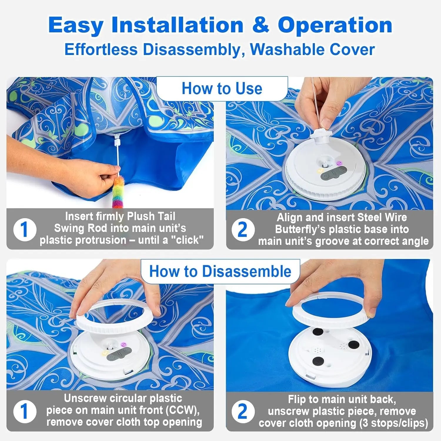 Interactive Rechargeable Cat Toy – Touch-Activated Hide & Seek Play