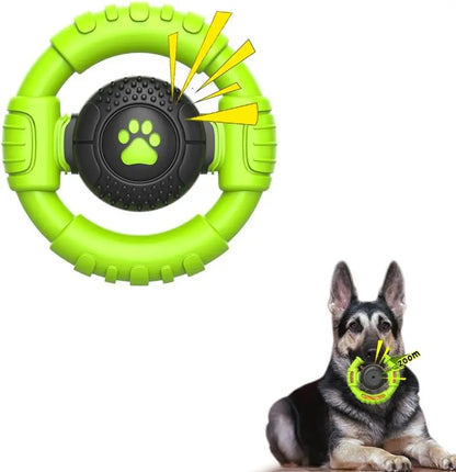 Interactive Tough Dog Chew Toy for Aggressive Chewers, Durable Squeaky Nylon & Rubber Toys for All Breeds Grass Green Medium