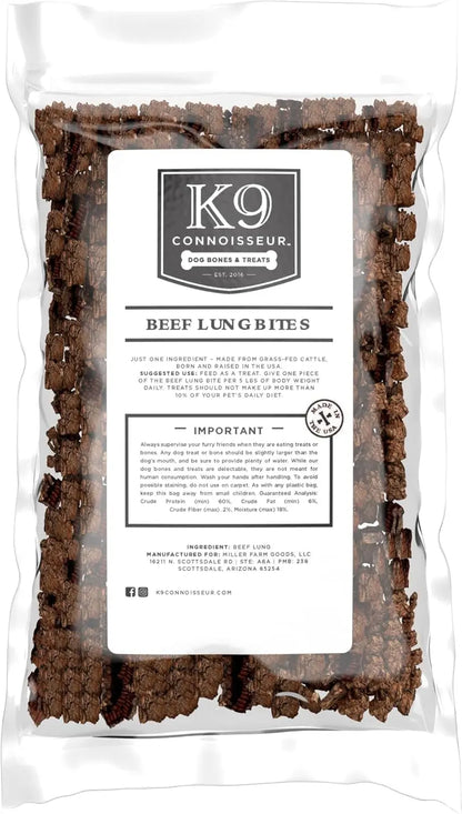 K9 Connoisseur Beef Lung Dog Treats 8 oz & 2.5 lb USA Single Ingredient Bulk 8 Ounce (Pack Of 1)
